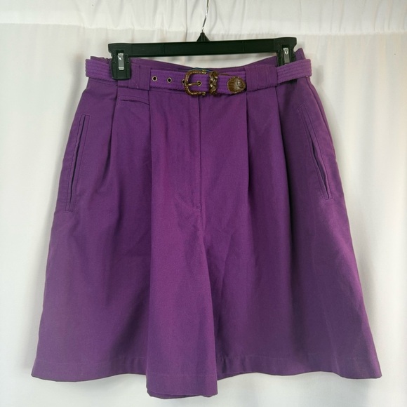 Vintage Karen Scott Purple High Waisted Mom
Shorts with Matching Belt - Picture 13 of 14